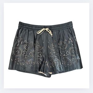 3.1 Phillip Lim Lamb Leather Cut-Out Shorts – Size 8